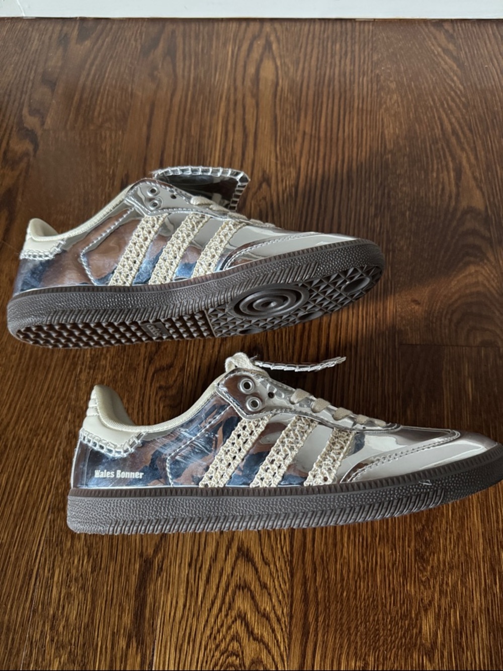 adidas x Wales Bonner women’s  Silver Metallic Sneakers - Picture 4 of 5